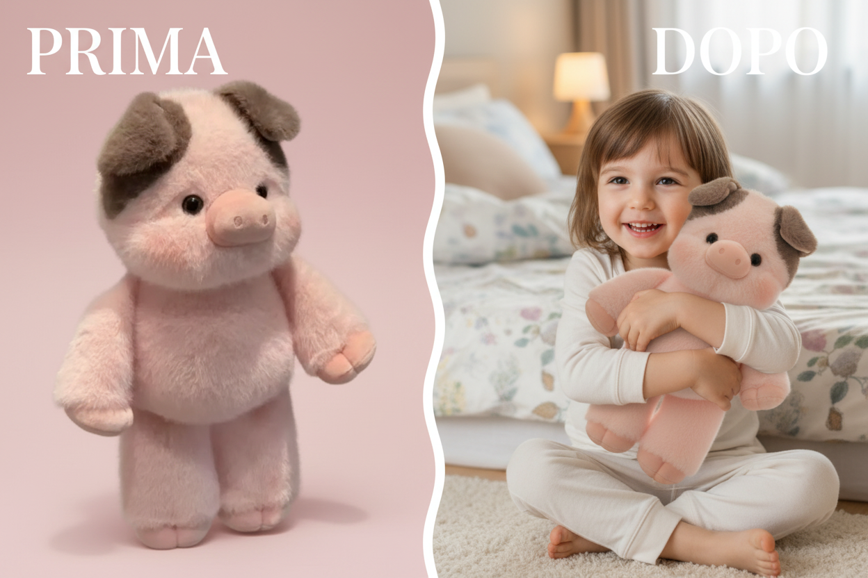 Prima-Dopo Peluche Maialino Rosa
